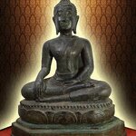 พระอู่ทอง ปางมารวิชัย ฐานบัวชั้นเดียว หน้าตัก 9 นิ้ว เนื้อสำริด