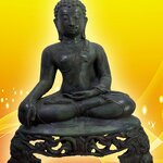 พระเชียงแสน สิงค์1 ฐานราหู หน้าตัก 9 นิ้ว เนื้อโลหะสำริด