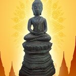 พระเชียงรุ้ง ฐานสูง สูง15 นิ้ว เนื้อสำริด