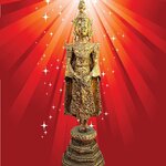 พระพุทธรัตนะ ปางถวายเนตร (พระประจำวันอาทิตย์) สูง 18 นิ้ว เนื้อสำริดลงรักปิดทอง