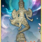 พระนารายณ์เปิดโลกพันมือ ปางลีลา เนื้อสำริดสภาพเก่า