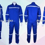 ชุดช่างแจ็คเก็ตแขนยาวผ้าเวสปอยท์ 4 กระเป๋าสีน้ำเงิน (ติดสะท้อนแสง) กางเกงช่างผ้าเวสปอยท์ 7 กระเป๋าสีน้ำเงิน (ติดสะท้อนแสง)