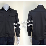 รหัส AB1.9 : เสื้อช่างแขนยาวผ้าคอมทวิวสีดำล้วน