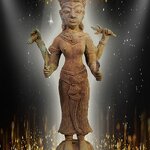 พระแม่ไภรวี(พระเจ้าแม่กาลี ) ปางสี่กร สูง17นิ้ว เนื้อสำริดสภาพเก่า