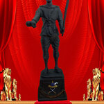 พระบรมรูปจำลอง สมเด็จพระนเรศวรมหาราช ทรงประกาศอิสรภาพ เนื้อโลหะทองเหลืองรมดำ