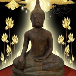 พระอู่ทอง ปางชนะมาร หน้าตัก 9 นิ้ว เนื้อสำริดสภาพเก่า