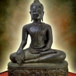 พระอู่ทอง ปางมารวิชัย ฐานแกะลายช้าง หน้าตัก 9 นิ้ว