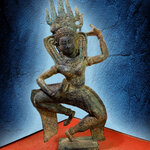 พระนางอัปสร ปางทรงร่ายรำ เนื้อสำริด สภาพเก่า