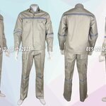 ชุดช่างแจ็คเก็ตแขนยาวผ้าเวสปอยท์ 4 กระเป๋าสีเบจกากี (ติดสะท้อนแสง) กางเกงช่างผ้าเวสปอยท์ 7 กระเป๋าสีเบจกากี (ติดสะท้อนแสง)