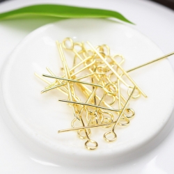 ขายส่ง ตะปูเลข9 (eye pin) 40มิล สีทอง บรรจุ 100กรัม