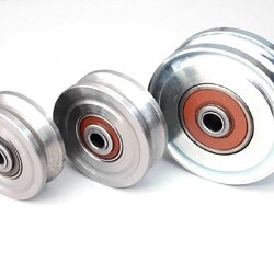 ล้อรางประตูรั้วเหล็กเหนียว (ร่อง U)