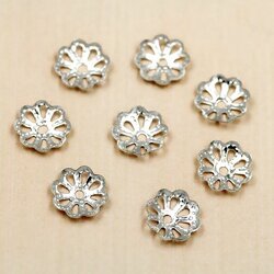 ขายส่ง (500ชิ้น) ฝาครอบดอกไม้ สีเงิน