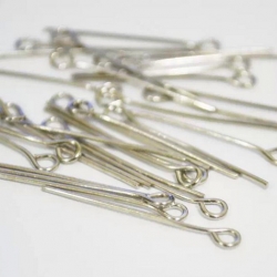 ขายส่ง ตะปูเลข9 (eye pin) 40มิล สีเงิน บรรจุ 100กรัม