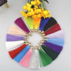 ขายส่ง พู่ไหมพริ้ว จุกระฆังทอง golden bell ยาว 8ซม. (แพ็คคละสี 1โหล/12ชิ้น)