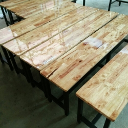 ม้านั่งโรงอาหาร ไม้ยาง