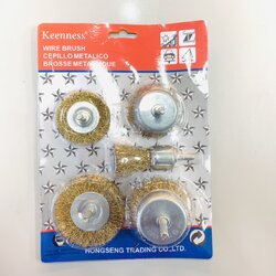 แปรงลวดกลมมีแกน 5ตัวชุด