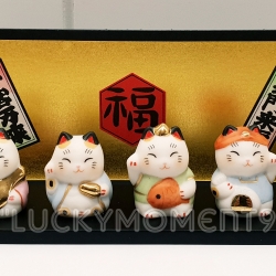 แมวกวักนำโชค (maneki neko) 7 เซียน นำเข้าจากญี่ปุ่น ขนาดสูง 3 ซม.