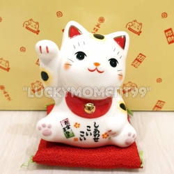 แมวกวักญี่ปุ่นกวักขวา งานเซรามิค ผิวมัน เกรดพรีเมียม ขนาดสูง 9 ซม.