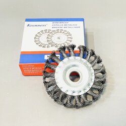 แปรงลวดกลมแบนถักเปีย 4" Keeness