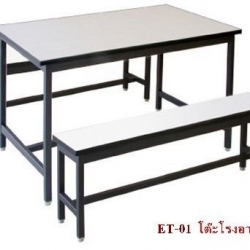 โต๊ะโรงอาหารไม้ปาติเกิ้ล ปิดผิวด้วยฟอเมก้าขาว