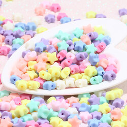 ขายส่ง(ครึ่งกิโล/500g ประมาณ 1530ชิ้น) ลูกปัด ลูกปัดพาสเทล ลูกปัดดาว ขนาด 11.5mm*6mm คละสี