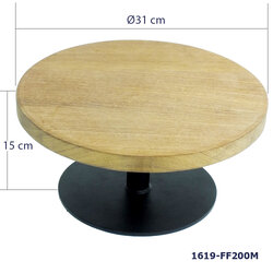 ขาตั้งที่วางเค้กฐานเหล็กและแผ่นไม้สัก 31 ซม. สูง 15 ซม.