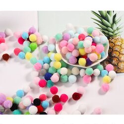 (ห่อ 2,000ลูก) ปอมปอม ขนาด 1cm. ปอมปอมตกแต่ง ปอมกำมะหยี่