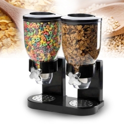 Double Pasta Cereal Dry Food Dispenser Storage Cont (Black) 1602-121-C01