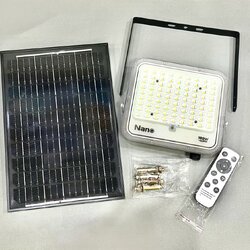 โคมโซล่าร์เซลส์ ฟลัดไลท์ LED 100W แสงขาว Nano
