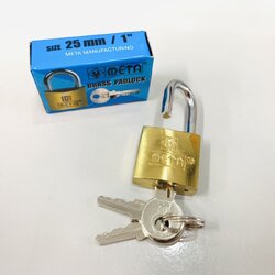 กุญแจสปริง ทองเหลือง คอสั้น 25มิล Meta/STP