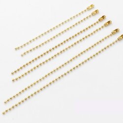 ขายส่ง(100ชิ้น) อะไหล่พวงกุญแจ โซ่ไข่ปลา พวงกุญแจไข่ปลา พร้อมตัวล็อค สีทอง ความยาว 10-20cm.(คลิกเลือกความยาวด้านใน)