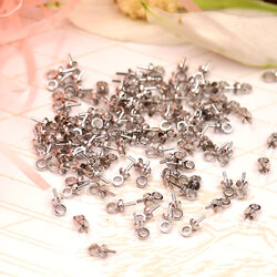 ขายส่ง ตัวแขวน แบบก้านเสียบ สีเงิน (บรรจุ 100ชิ้น)