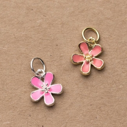 จี้เงินแท้ 92.5% ดอกไม้ 5 กลีบ 10*10*3mm (1ชิ้น)