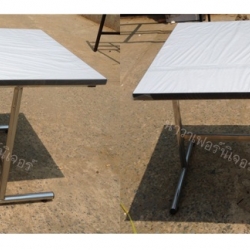 โต๊ะขาตาย ตัวที ขาเหล็กกลม