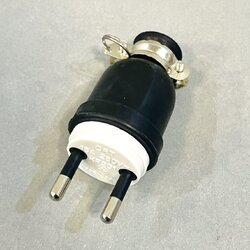 ปลั๊กยางกลมตัวผู้ 2 ขา มีห่วง ขากลม CRT