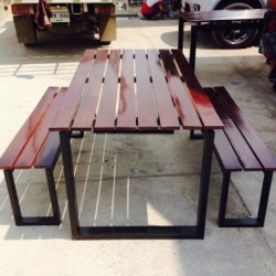 โต๊ะโรงอาหาร ไม้เต็ง เหล็ก