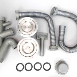 ท่อน้ำทิ้งพร้อมสะดืออ่าง 2หลุม #8868