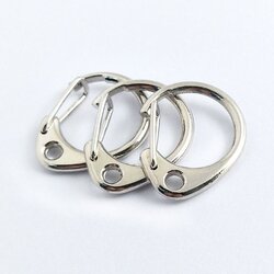 ขายส่ง( แพค 50ชิ้น) ตัวใหญ่ ขนาด ยาว 31mm. ตะขอพวงกุญแจ อะไหล่พวงกุญแจ ตะขอก้ามปู คอหมาโลหะ ตัวซี