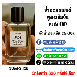 น้ำหอมสเปรย์สูตรเข้ม ขวดเหลี่ยมมนฝาดำ ขวดเรียบหรู 50ml.
