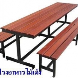 โต๊ะอาหารไม้เต็งขาทำจากเหล็กอย่างดี