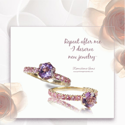 แหวนพลอยหวานๆโทนม่วง-ชมพู แหวนชูพลอยอเมทิสท์สีม่วงอ่อน แต่งบ่าข้างด้วยพิงค์ทัวร์มาลีนสีชมพู สวยหวาน เลอค่า ชิ้นงานประณีต