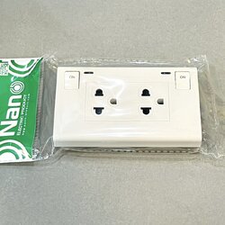 ปลั๊กกราวน์คู่สำเร็จรูป มีสวิทซ์ SC-SW2P6 Nano