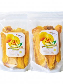 มะม่วงอบแห้ง(ไม่ใส่น้ำตาล) อร่อยหวานฟินเต็มๆ คำ น้ำหนัก 200 กรัม ผลไม้อบแห้ง(แพ็ค 2 ถุง)