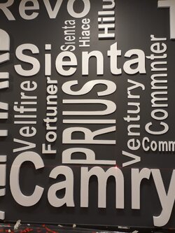 พลาสวูดฉลุลาย Logo TOYOTA 3 มม. 5 มม 8 มม 10 มมง ทำสี พร้อมติดตั้ง ราคาโรงงาน