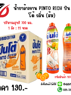 น้ำยาล้างจาน PINTO RICH ปินโต้ กลิ่น (ส้ม) ขวด