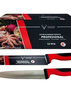 มีดด้ามแดงดำ *ขนาด 8 นิ้ว แบบกล่อง*