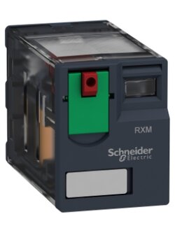 RXM2AB1P7 SCHNEIDER Miniature plug in relay, Harmony, 12A, 2CO, lockable test button 230V AC