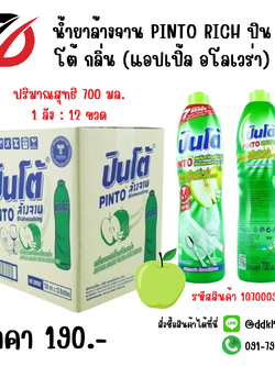 น้ำยาล้างจาน PINTO RICH ปินโต้ กลิ่น (แอปเปิ้ล อโลเวร่า) ขวด