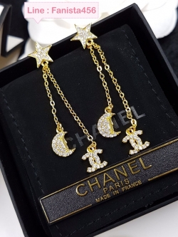 ต่างหูชาแนล ห้อยโซ่พระจันทร์ Chanel long chanel Earring