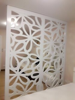 พลาสวูดฉลุลายตกแต่งภายในคอนโด 20 มม. ขนาด 120x240 cm.ราคาโรงงาน